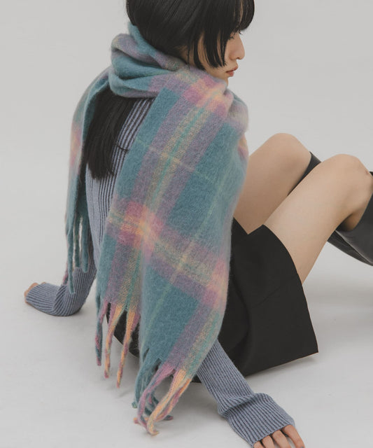 KBF boucle check stole