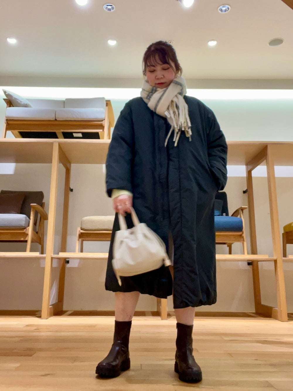 KBF boucle check stole