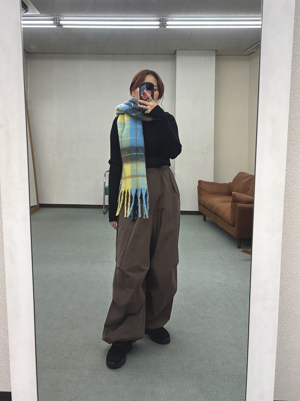 KBF boucle check stole