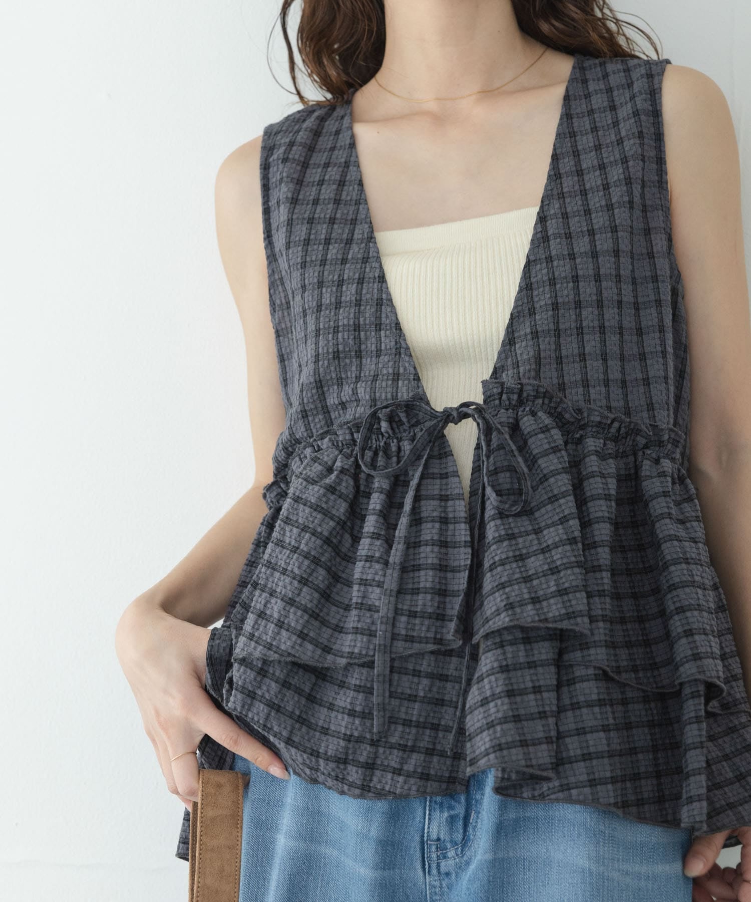 Sonny Label 格紋荷葉邊背心 - Image 18