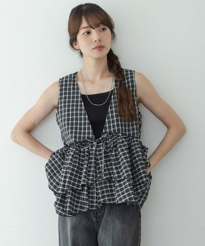 Sonny Label 格紋荷葉邊背心 - Image 5
