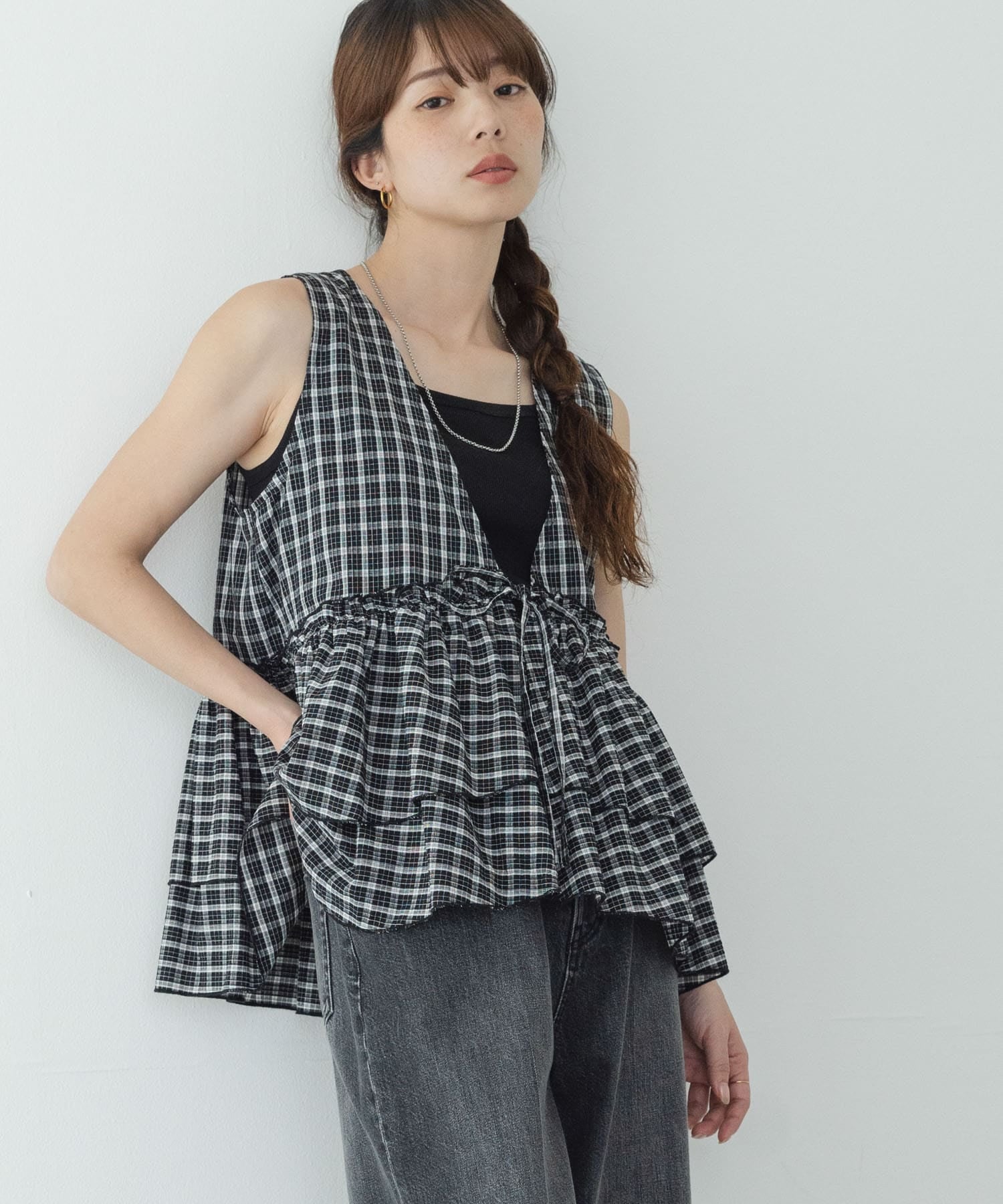 Sonny Label 格紋荷葉邊背心 - Image 6