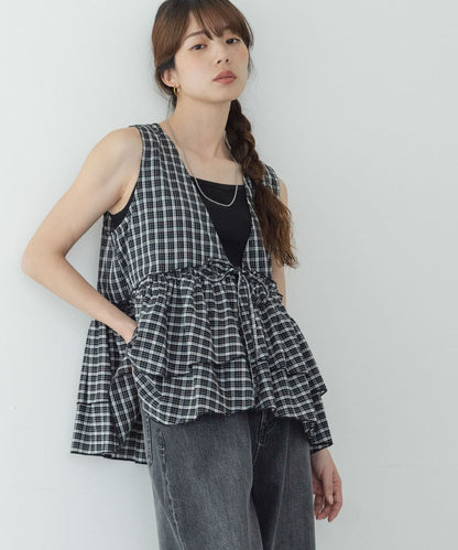 Sonny Label 格紋荷葉邊背心 - Image 6
