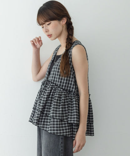 Sonny Label 格紋荷葉邊背心 - Image 7