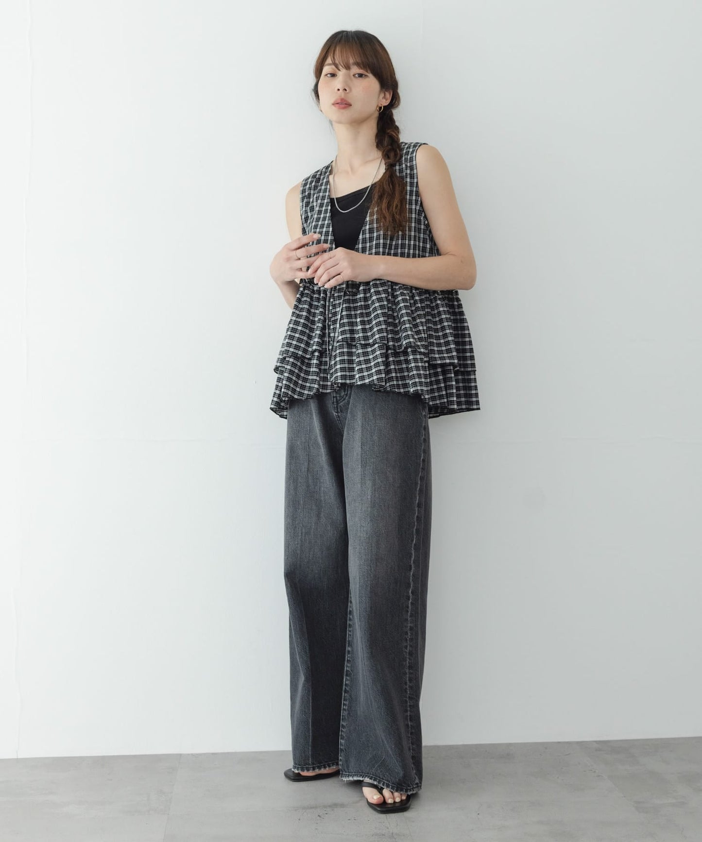 Sonny Label 格紋荷葉邊背心 - Image 9