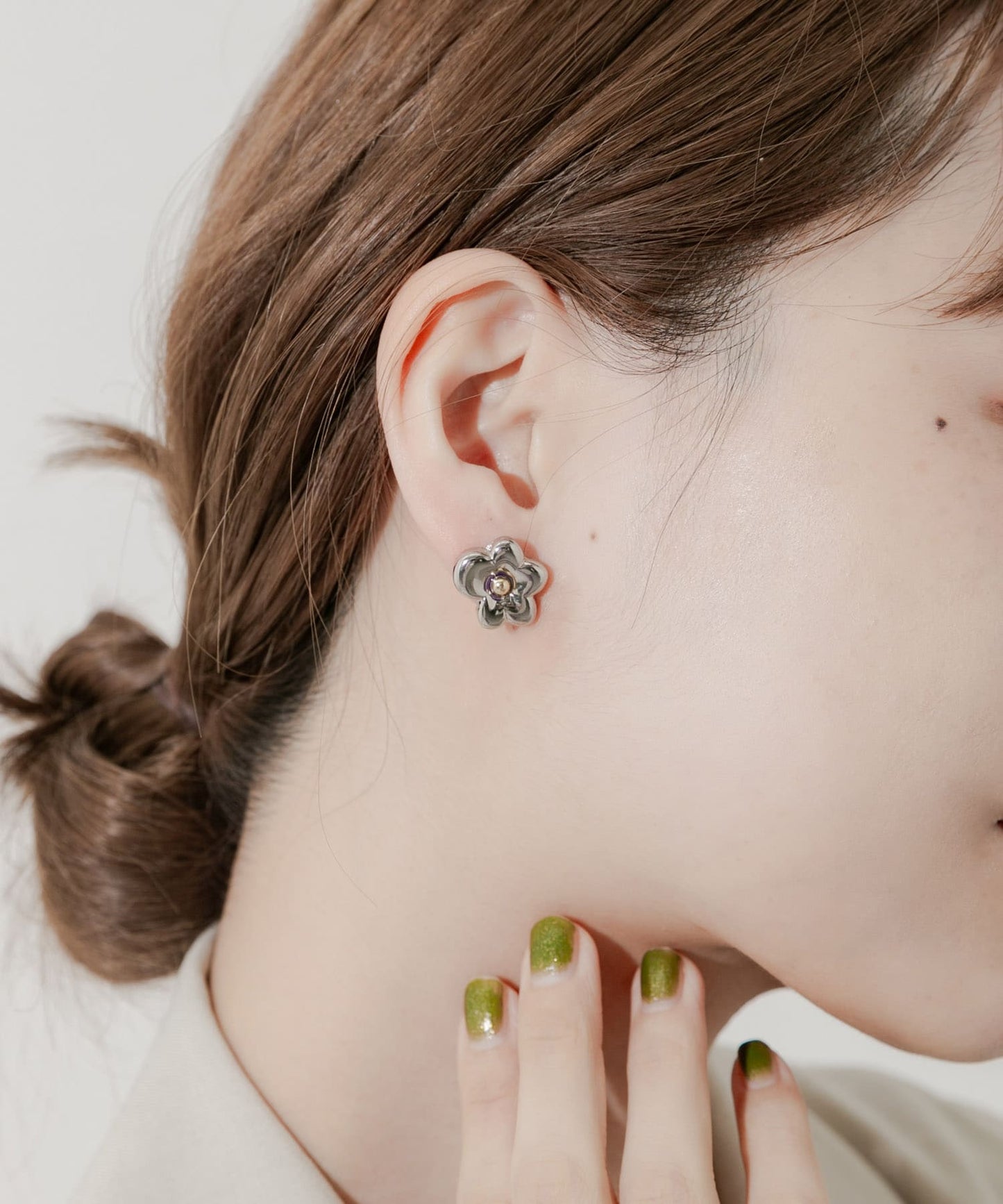 SMELLY 金屬花花耳環