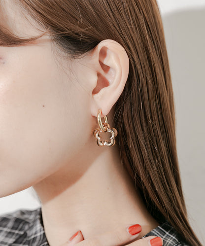 SMELLY Clear Flower Hoop Earrings