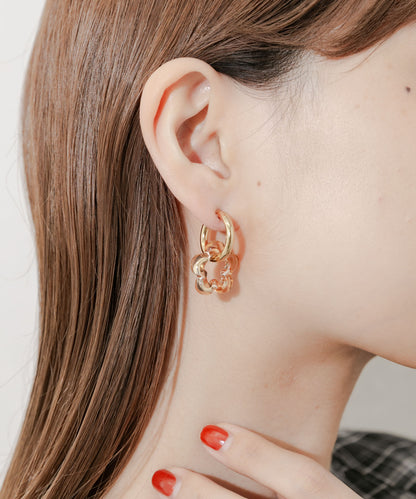 SMELLY Clear Flower Hoop Earrings