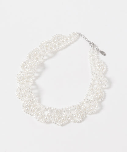 SMELLY Pearl Color Choker Necklace