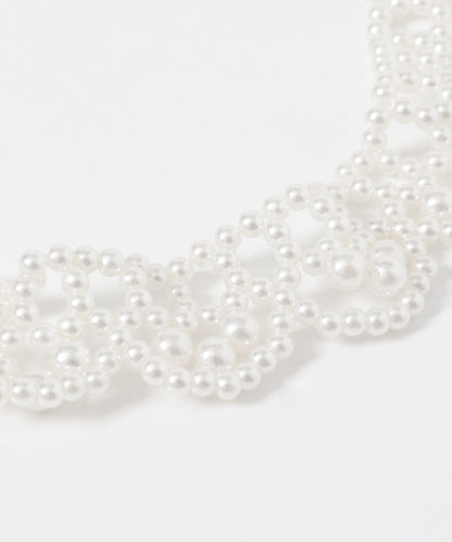 SMELLY Pearl Color Choker Necklace