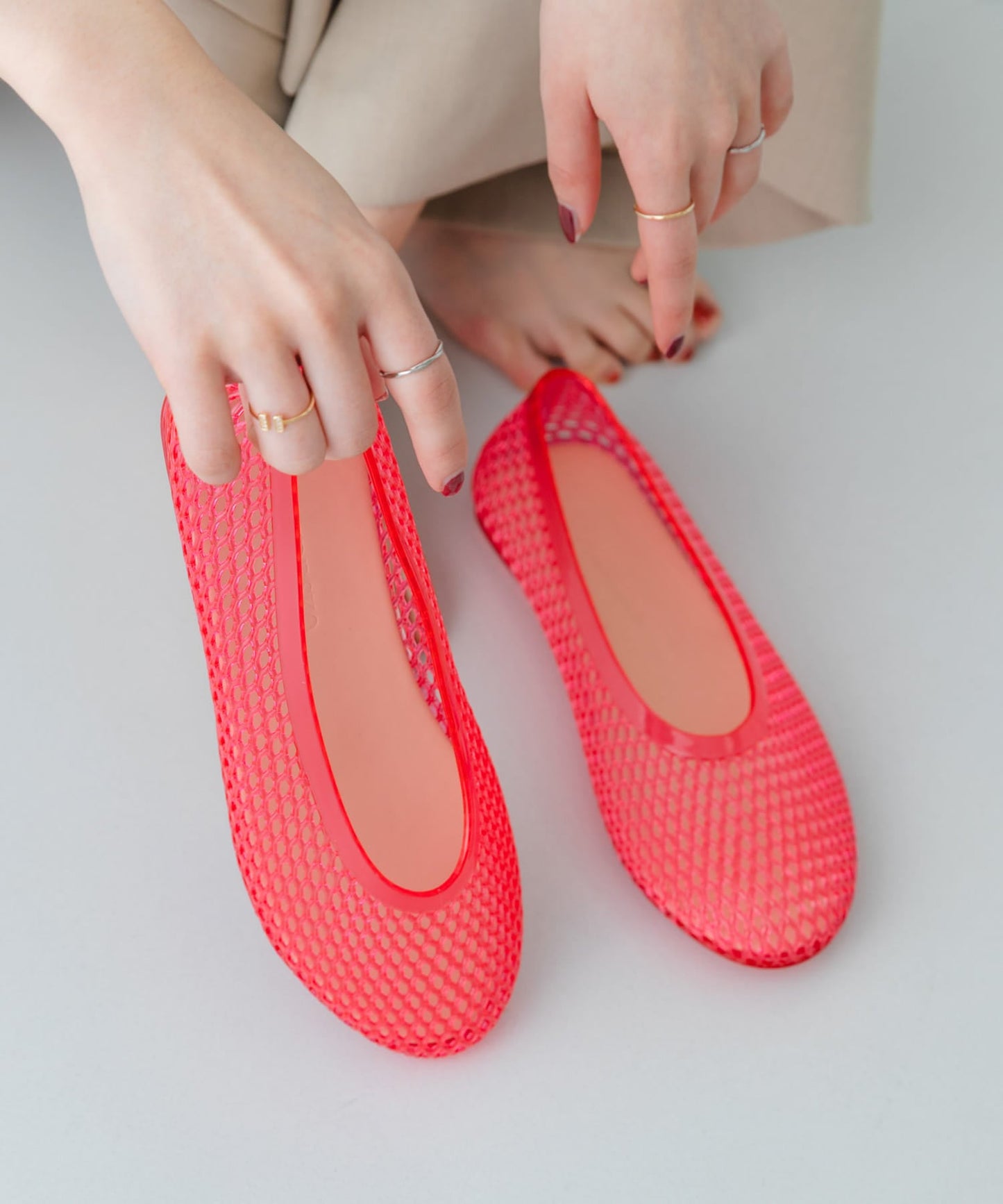 Rode sko Clear Color Flat Shoes - Image 28