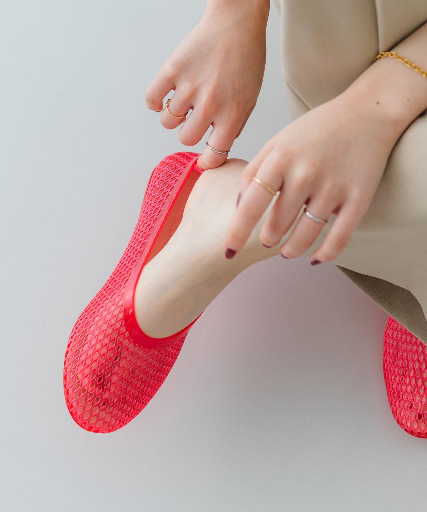 Rode sko Clear Color Flat Shoes - Image 29