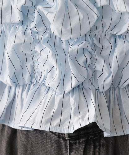 [No Button !] Shirring Blouse