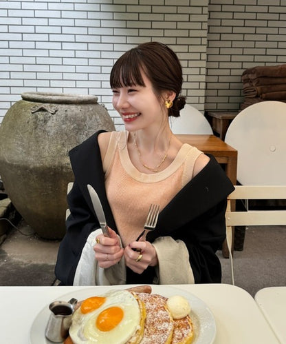 Hinari 撞色針織背心