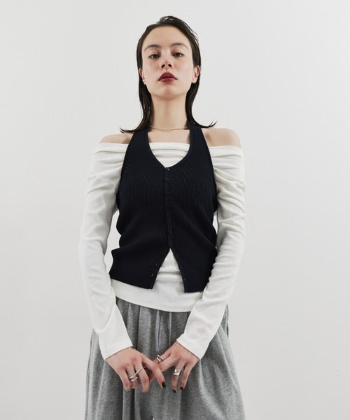HANNE Halter neck knit vest