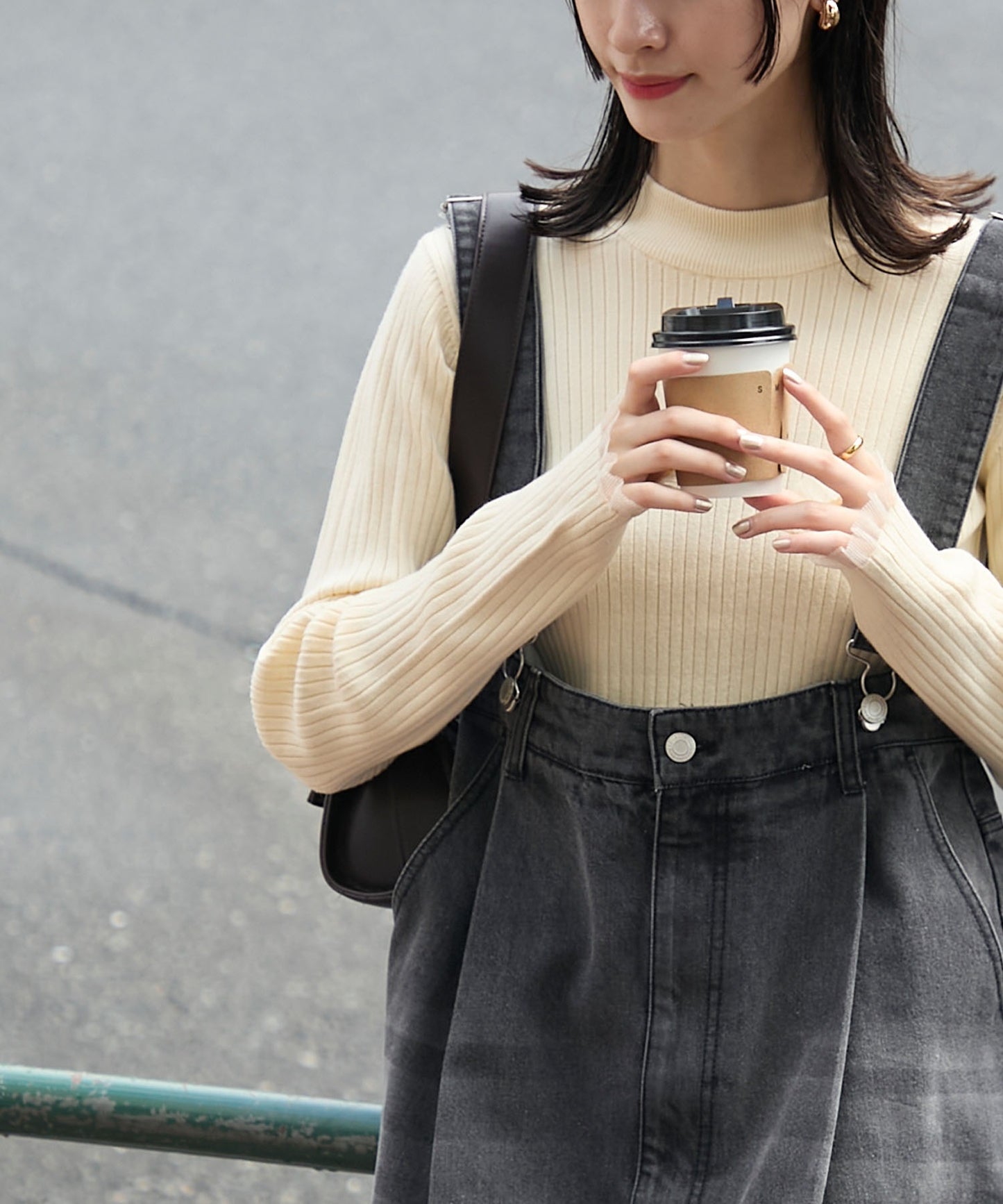 [15色] forksy. 荷葉邊袖口羅紋針織Top