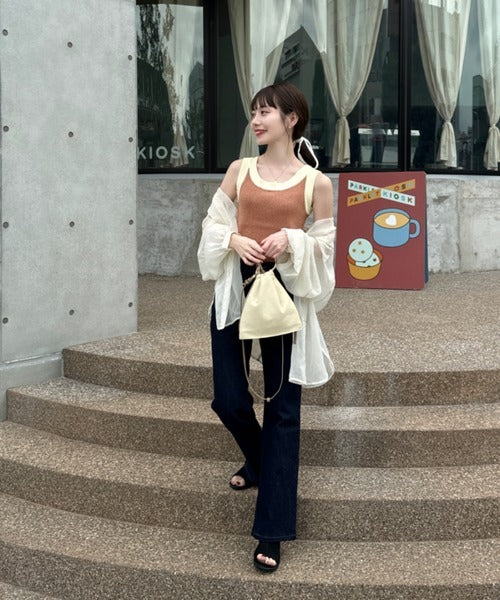 Hinari 撞色針織背心