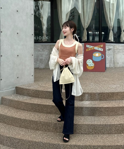 Hinari 撞色針織背心