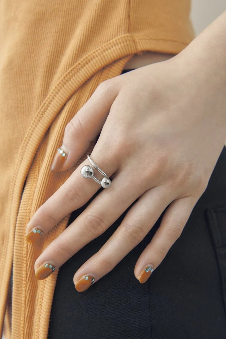 GOLDY 雙金屬球不銹鋼戒指