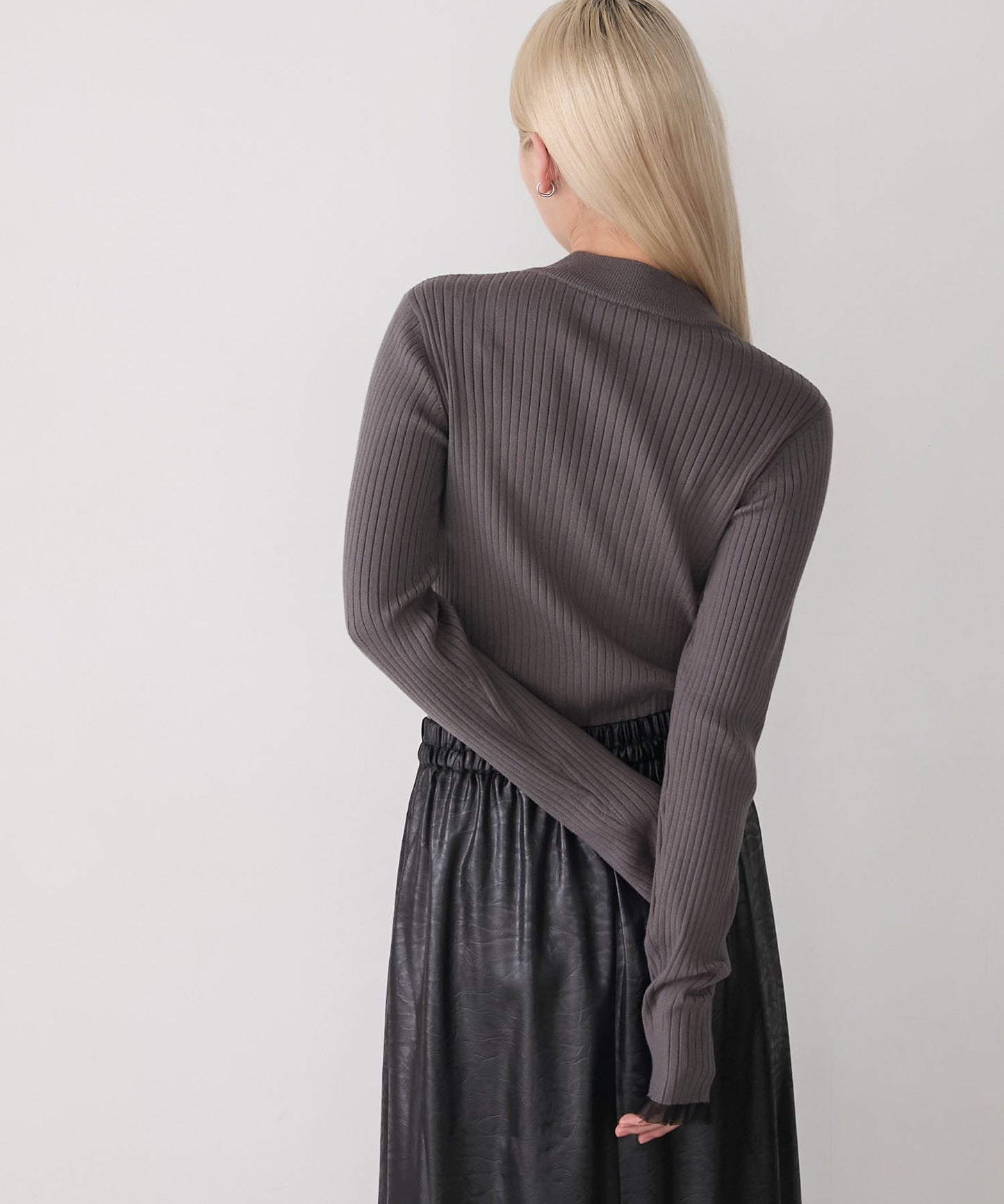 [15色] forksy. 荷葉邊袖口羅紋針織Top