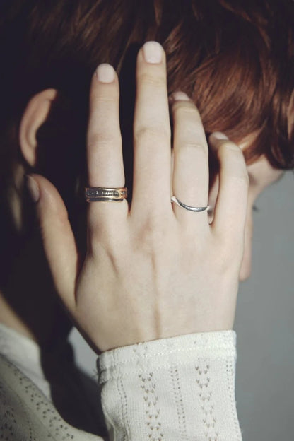 GOLDY Lettering Metal Set 2P Ring