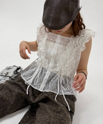 w closet Frilly sleeveless blouse