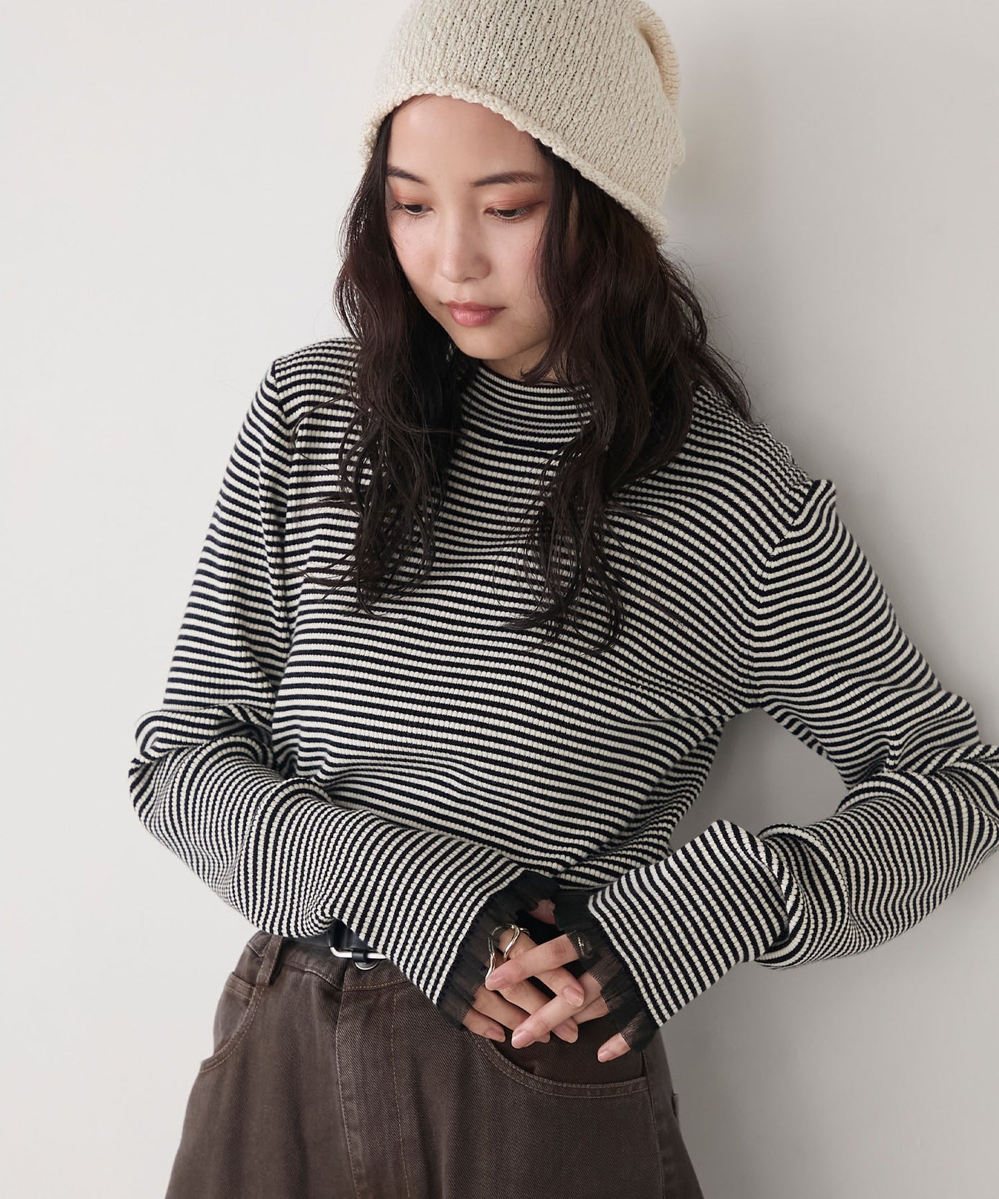 [15色] forksy. 荷葉邊袖口羅紋針織Top