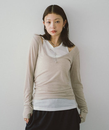HANNE Layered sheer T-shirt