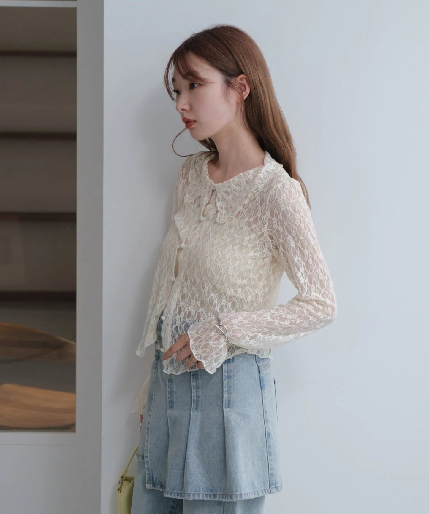 [短/長ver] Kastane Lace pullover with collar