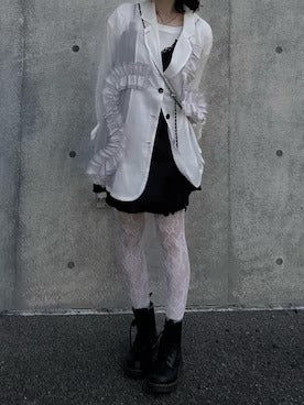 loin nuit sheer color scheme frill jacket