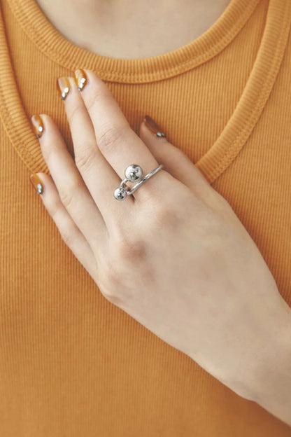 GOLDY 雙金屬球不銹鋼戒指