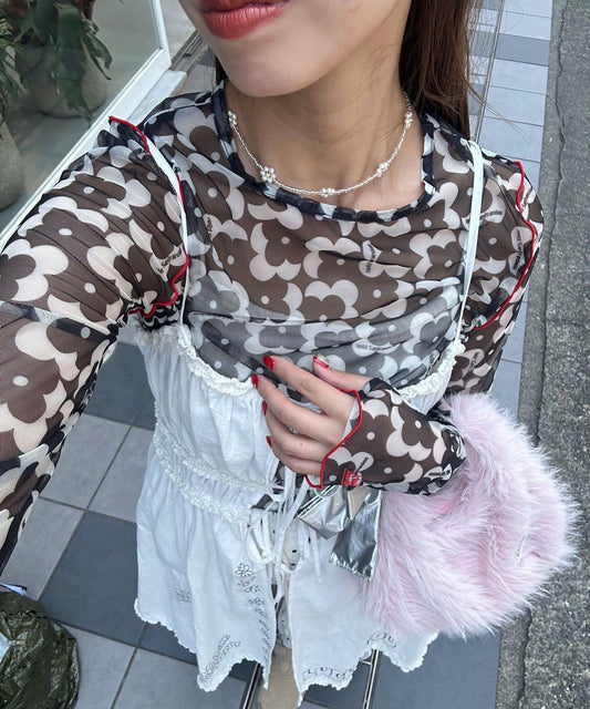 HELLO.SANFRANCISCO Block Flower 透透Top