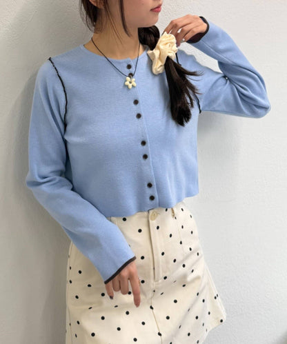 w closet 配色滾邊cardigan