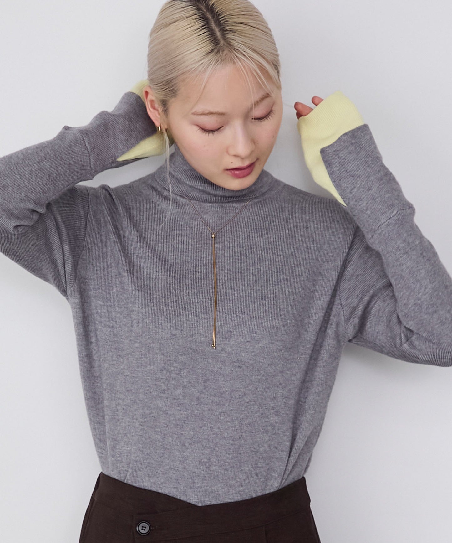 forksy. 假2件針織高領Top [吸濕發熱]