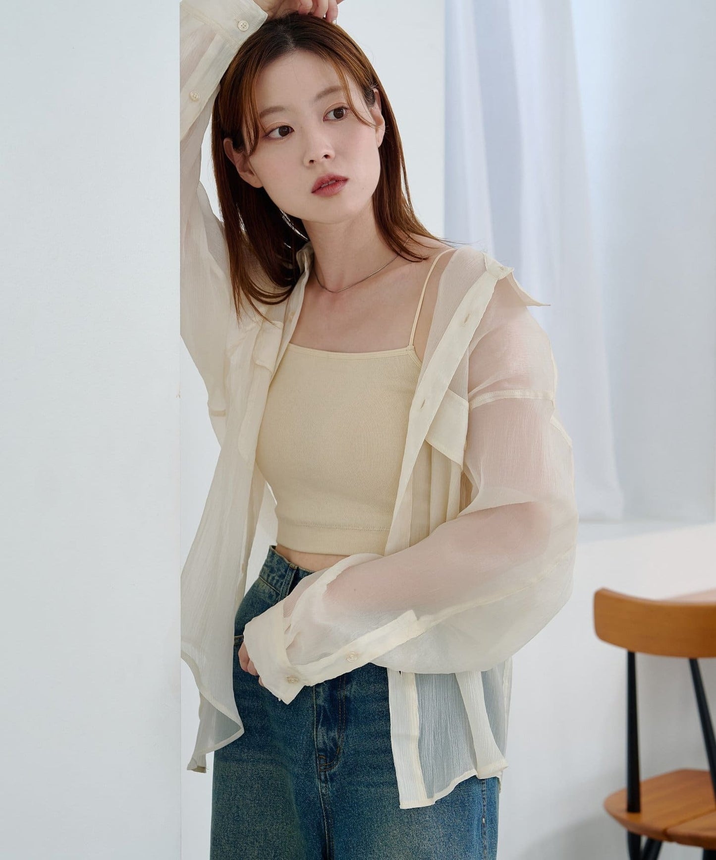 Kastane 靚料 Sheer Shirt [短/長version]