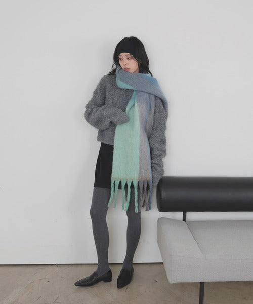 「全長240cm」LIAN 格仔長頸巾