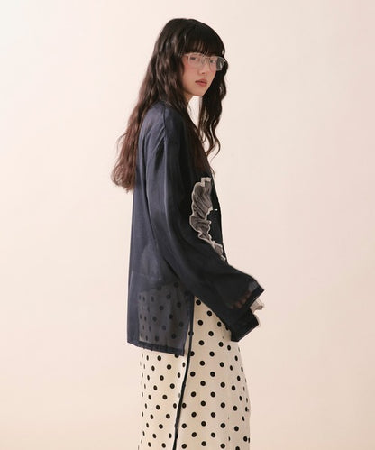 loin nuit sheer color scheme frill jacket