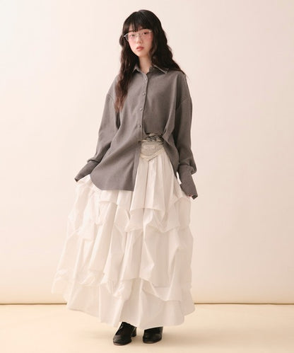 loin nuit Rhinestone ribbon shirt