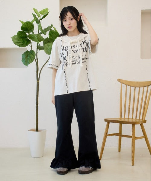 Kutir 荷葉邊喇叭褲