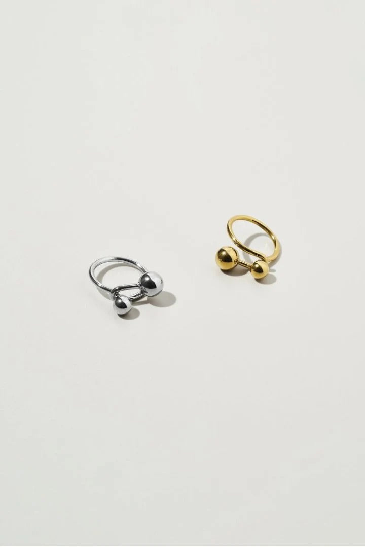 GOLDY 雙金屬球不銹鋼戒指