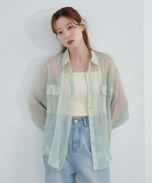 Kastane 靚料 Sheer Shirt [短/長version]