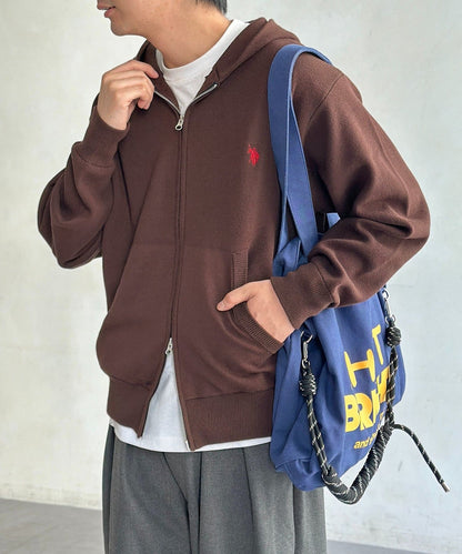 CPCM x U.S. POLO ASSN. Sweat-like knit zip hoodie