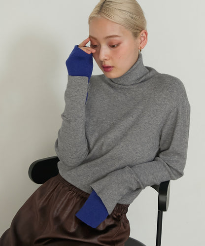 forksy. 假2件針織高領Top [吸濕發熱]