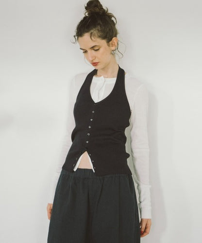 HANNE Halter neck knit vest