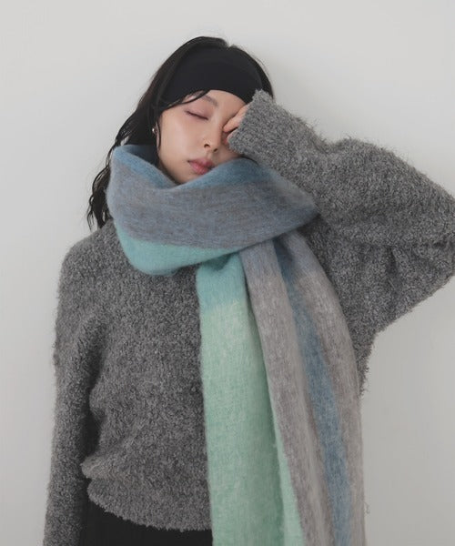 「全長240cm」LIAN 格仔長頸巾