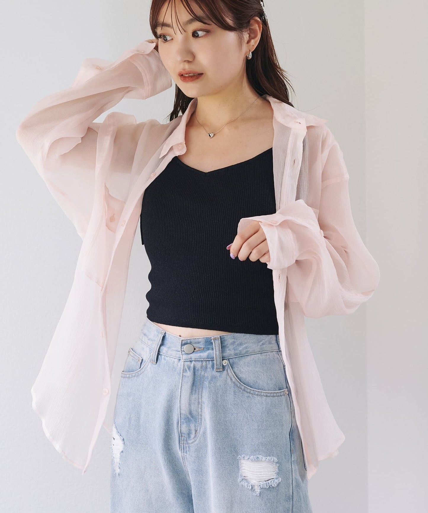 Kastane 靚料 Sheer Shirt [短/長version]