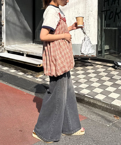 CIAOPANIC 荷葉邊格紋氣球ops