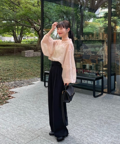 Hinari Sheer blouse with ribbon tie