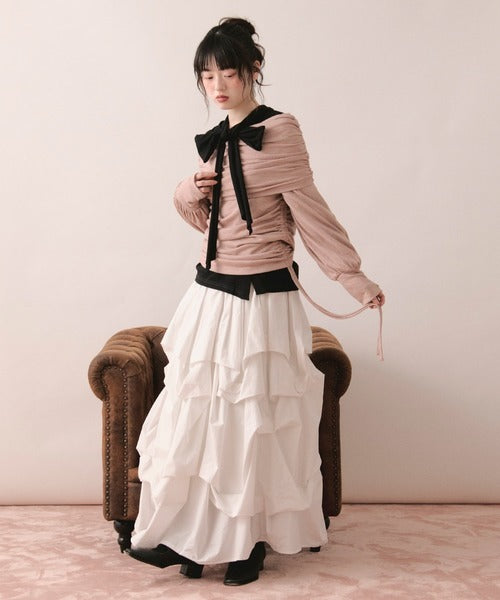 loin nuit tuck design volume skirt