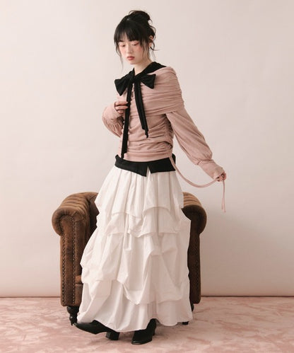 loin nuit tuck design volume skirt